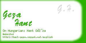 geza hant business card